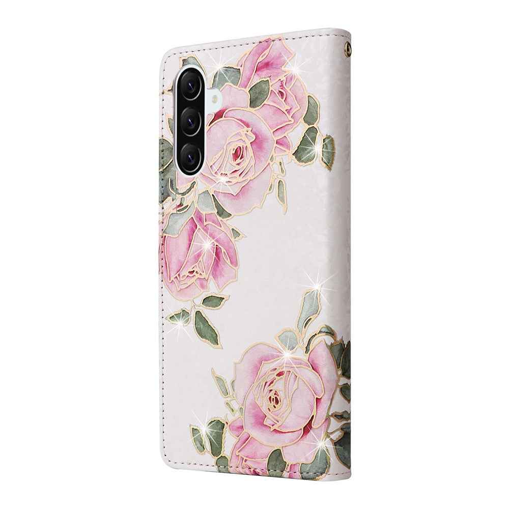 For Samsung Galaxy A57 5G Case RFID Blocking Flower Leather Phone Cover - Flower
