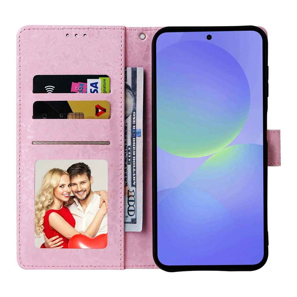 For Samsung Galaxy A57 5G Case RFID Blocking Flower Leather Phone Cover - Butterfly Flower