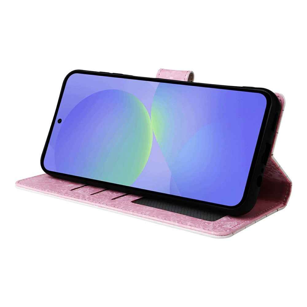 For Samsung Galaxy A57 5G Case RFID Blocking Flower Leather Phone Cover - Small Flower
