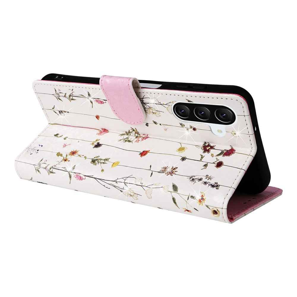 For Samsung Galaxy A57 5G Case RFID Blocking Flower Leather Phone Cover - Small Flower