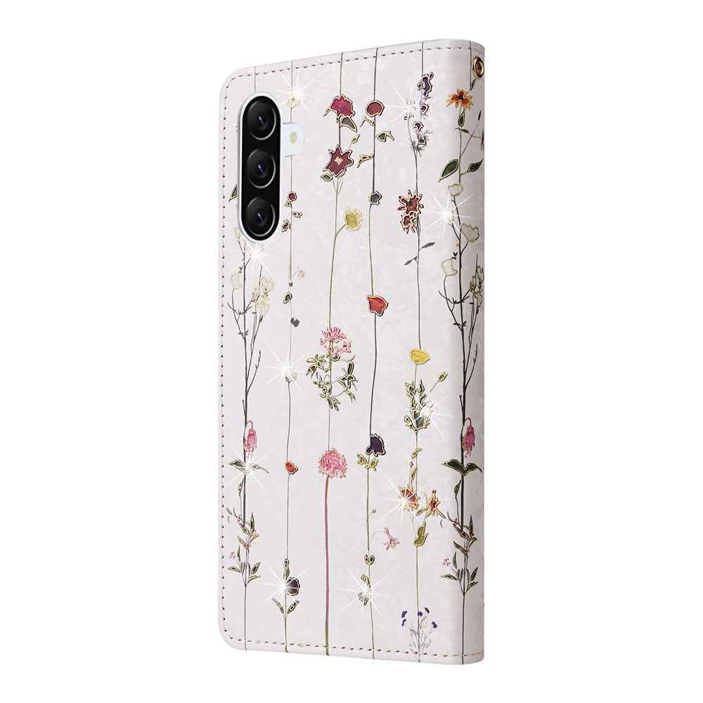 For Samsung Galaxy A57 5G Case RFID Blocking Flower Leather Phone Cover - Small Flower