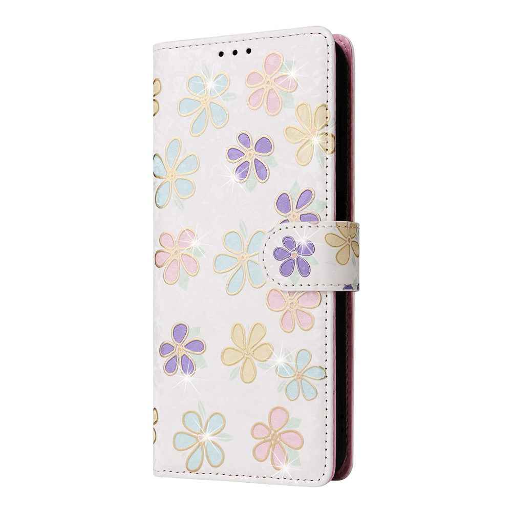For Samsung Galaxy A57 5G Case RFID Blocking Flower Leather Phone Cover - Colorful Flower