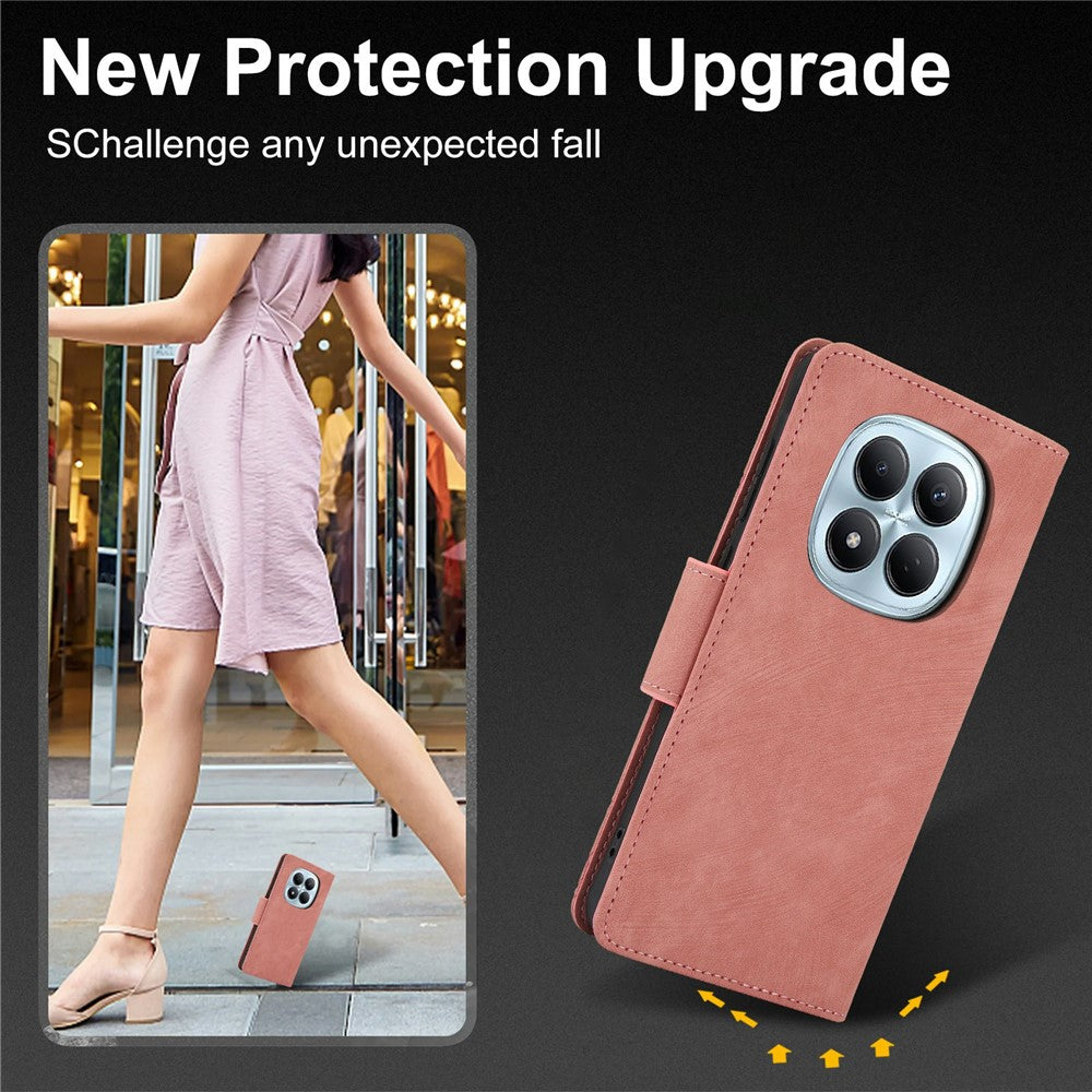 For Xiaomi Redmi Note 15 Pro 5G (Global) Case Flower Butterfly Wallet Leather Phone Cover with Hand Strap - Pink