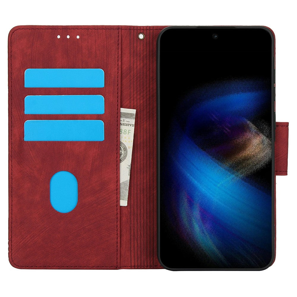 For Xiaomi Redmi Note 15 Pro 5G (Global) Case Flower Butterfly Wallet Leather Phone Cover with Hand Strap - Red