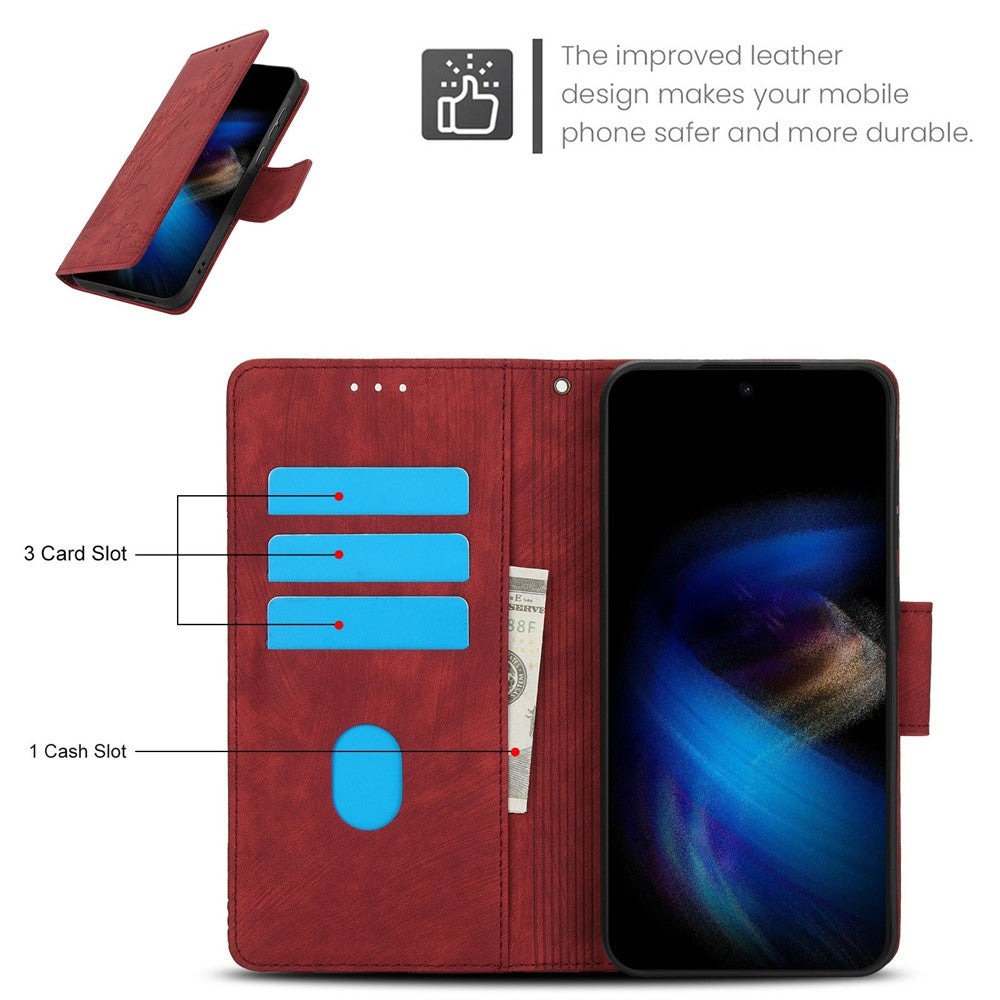 For Xiaomi Redmi Note 15 Pro 5G (Global) Case Flower Butterfly Wallet Leather Phone Cover with Hand Strap - Red