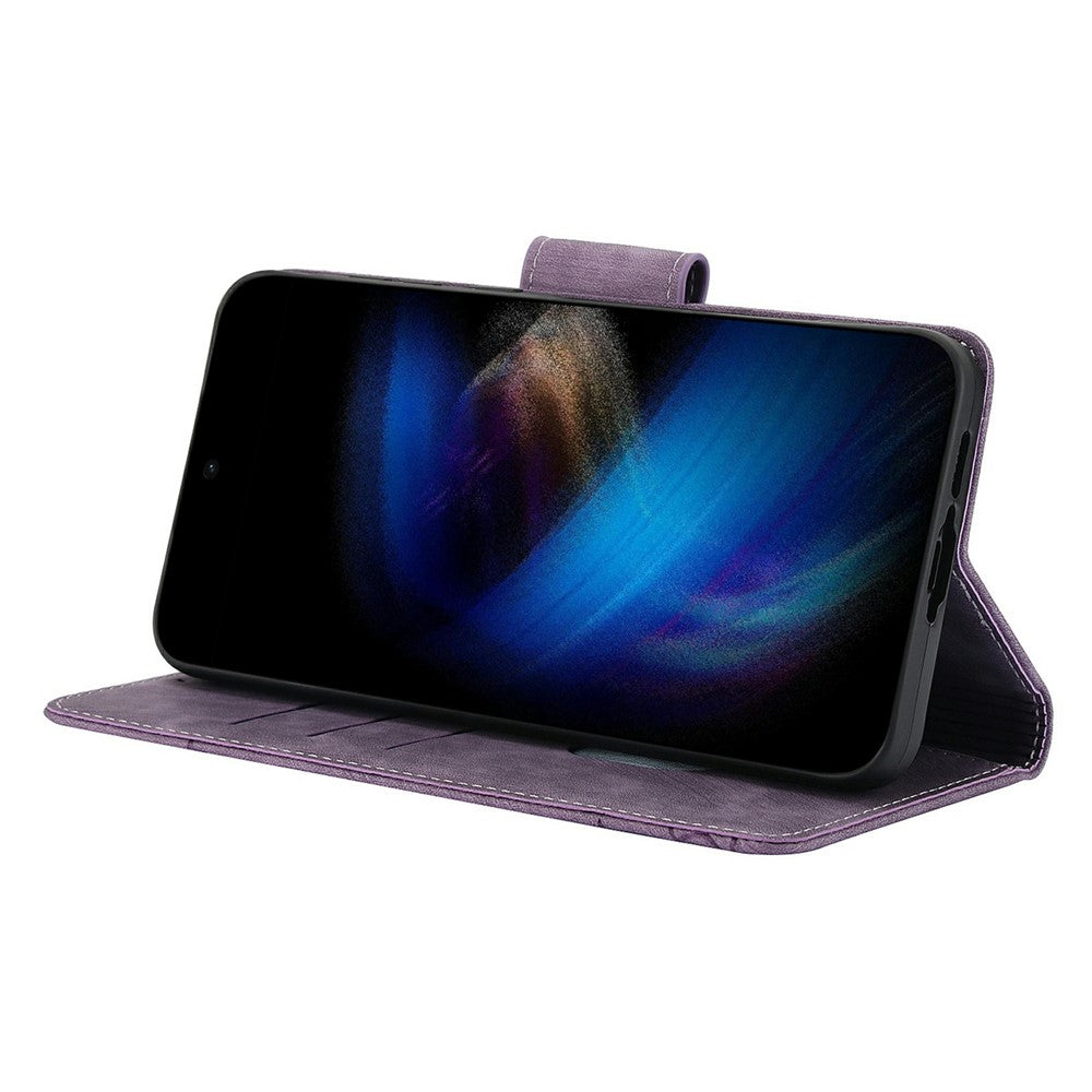 For Xiaomi Poco M8 Pro 5G / Redmi Note 15 Pro+ 5G (Global) Case Flower Butterfly Wallet Leather Phone Cover with Hand Strap - Purple