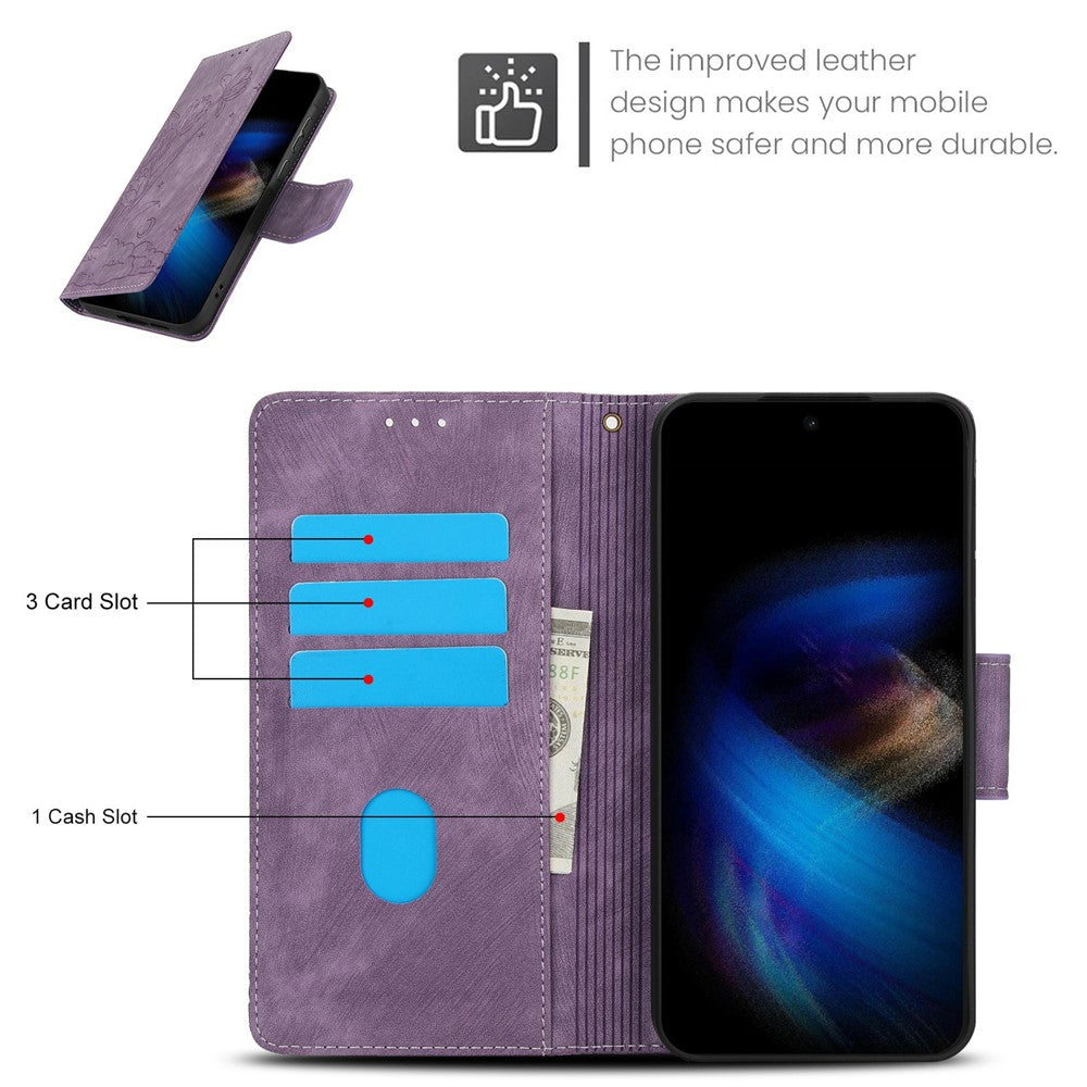 For Xiaomi Poco M8 Pro 5G / Redmi Note 15 Pro+ 5G (Global) Case Flower Butterfly Wallet Leather Phone Cover with Hand Strap - Purple