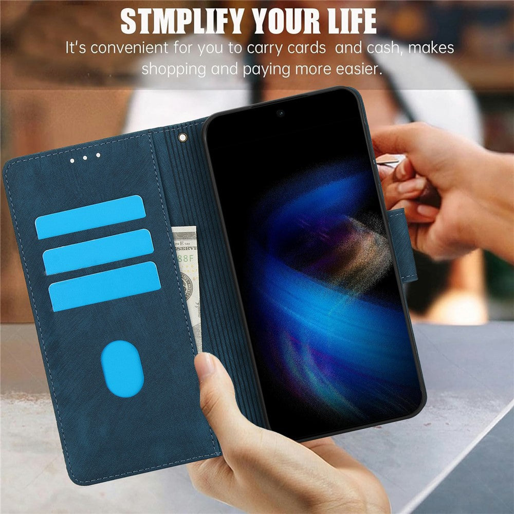 For Xiaomi Poco M8 5G / Redmi Note 15 5G (Global) / 15 4G (Global) Case Flower Butterfly Wallet Leather Phone Cover with Hand Strap - Blue