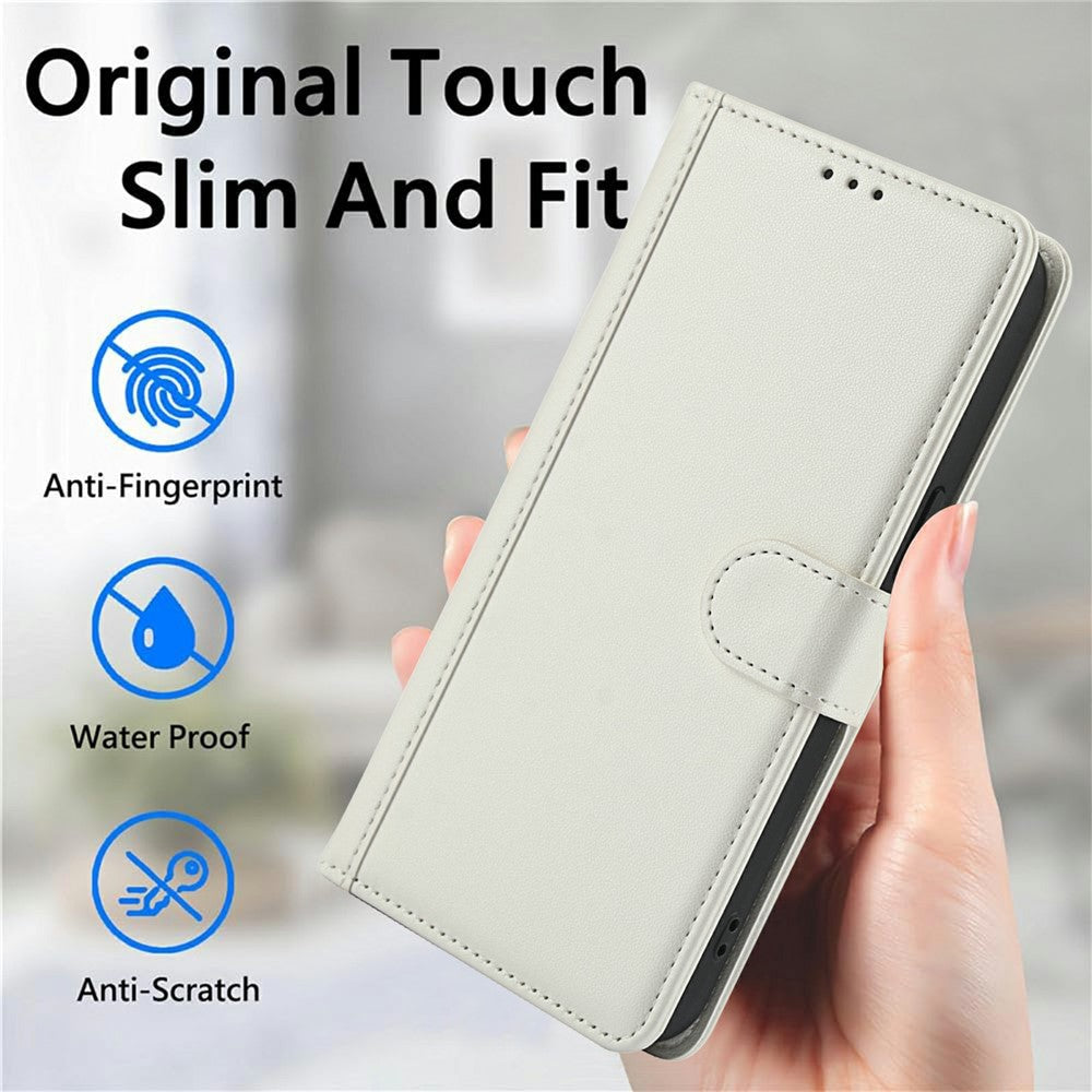 For Xiaomi Redmi Note 15 Pro 5G (Global) Case PU Leather Stand View Phone Wallet Cover with Hand Strap - White