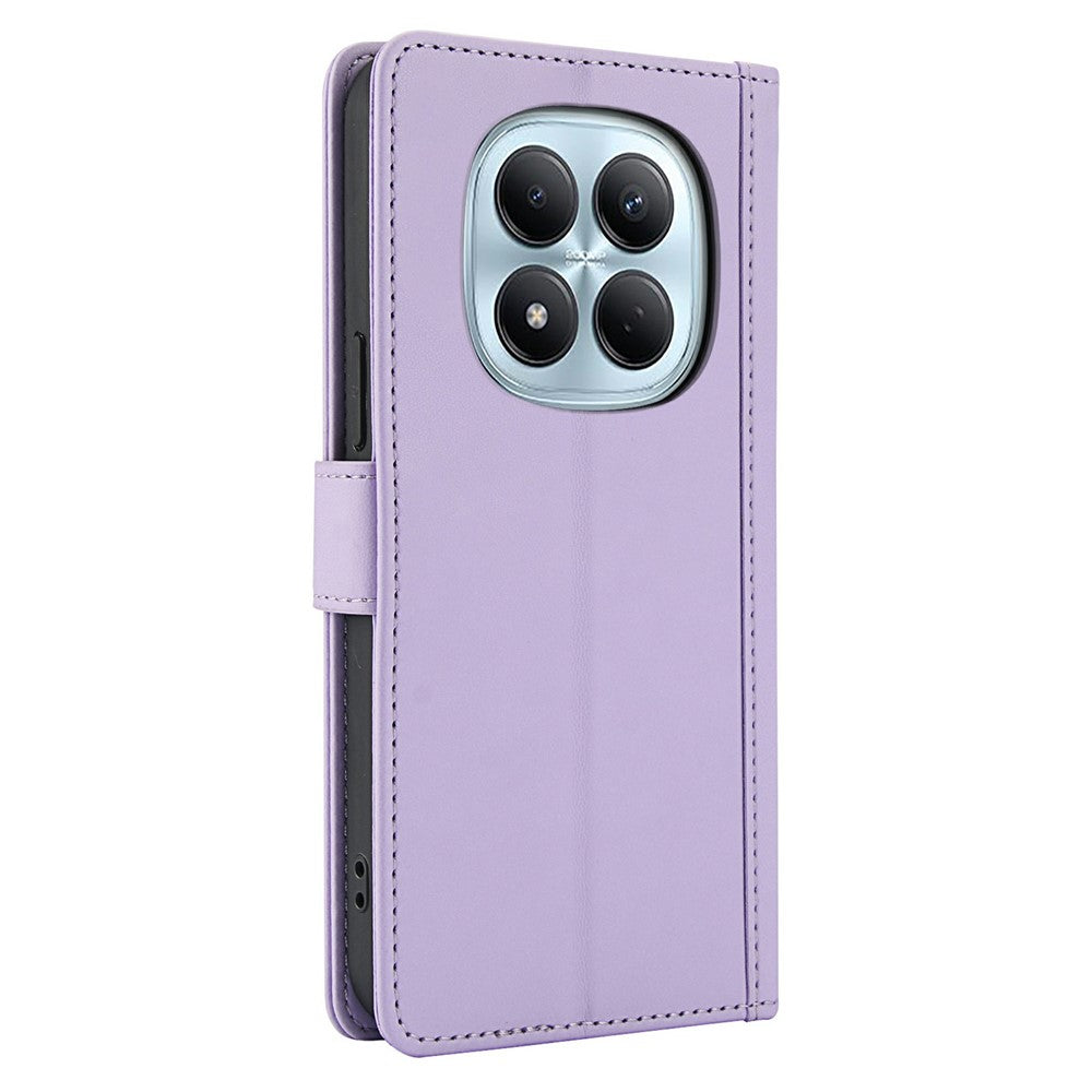 For Xiaomi Redmi Note 15 Pro 5G (Global) Case PU Leather Stand View Phone Wallet Cover with Hand Strap - Purple