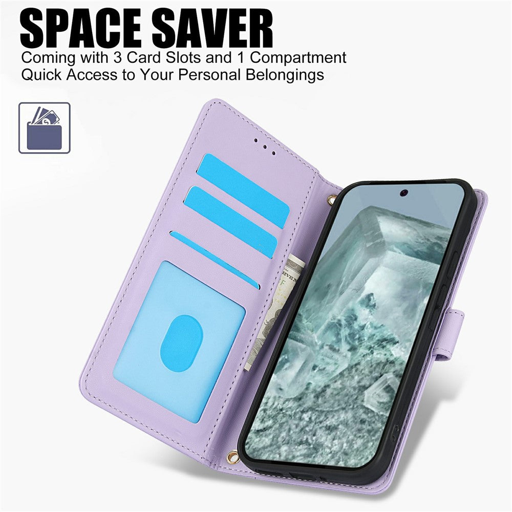 For Xiaomi Redmi Note 15 Pro 5G (Global) Case PU Leather Stand View Phone Wallet Cover with Hand Strap - Purple