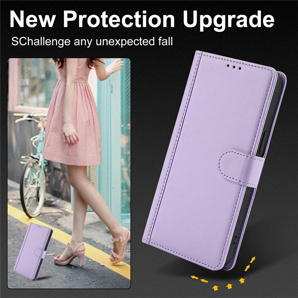 For Xiaomi Redmi Note 15 Pro 5G (Global) Case PU Leather Stand View Phone Wallet Cover with Hand Strap - Purple