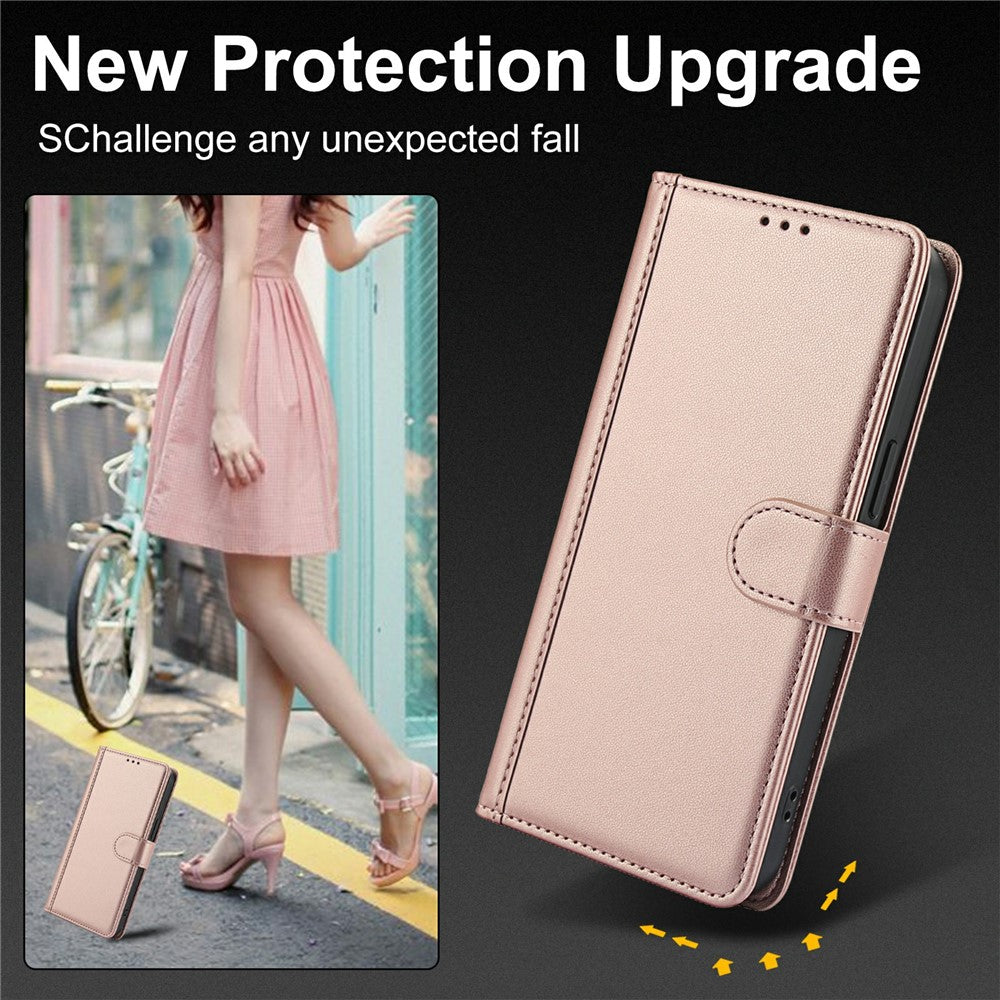 For Xiaomi Redmi Note 15 Pro 5G (Global) Case PU Leather Stand View Phone Wallet Cover with Hand Strap - Pink