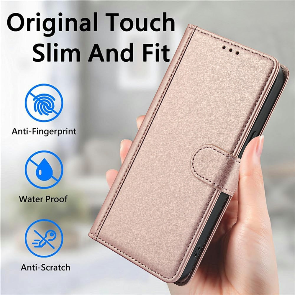 For Xiaomi Poco M8 Pro 5G / Redmi Note 15 Pro+ 5G (Global) Case PU Leather Stand View Phone Wallet Cover with Hand Strap - Pink