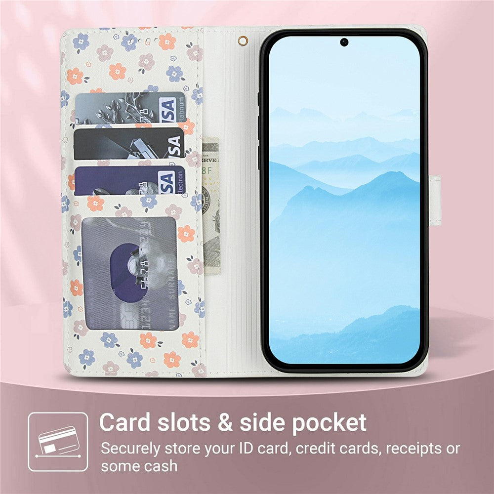 For Xiaomi Poco M8 Pro 5G / Redmi Note 15 Pro+ 5G (Global) Wallet Case Rhombic Floral Design Leather Flip Phone Cover with Strap - A4