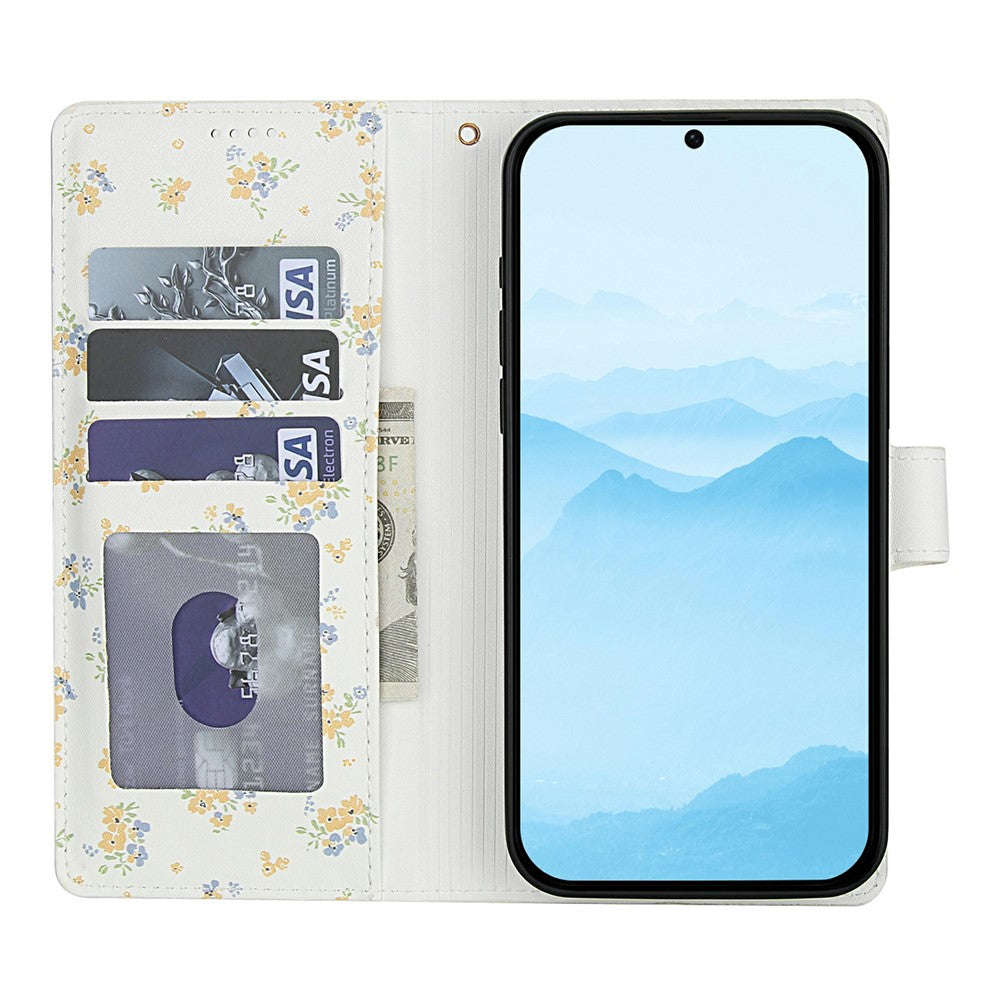 For Xiaomi Poco M8 5G / Redmi Note 15 5G (Global) / 15 4G (Global) Wallet Case Rhombic Floral Design Leather Flip Phone Cover with Strap - A5