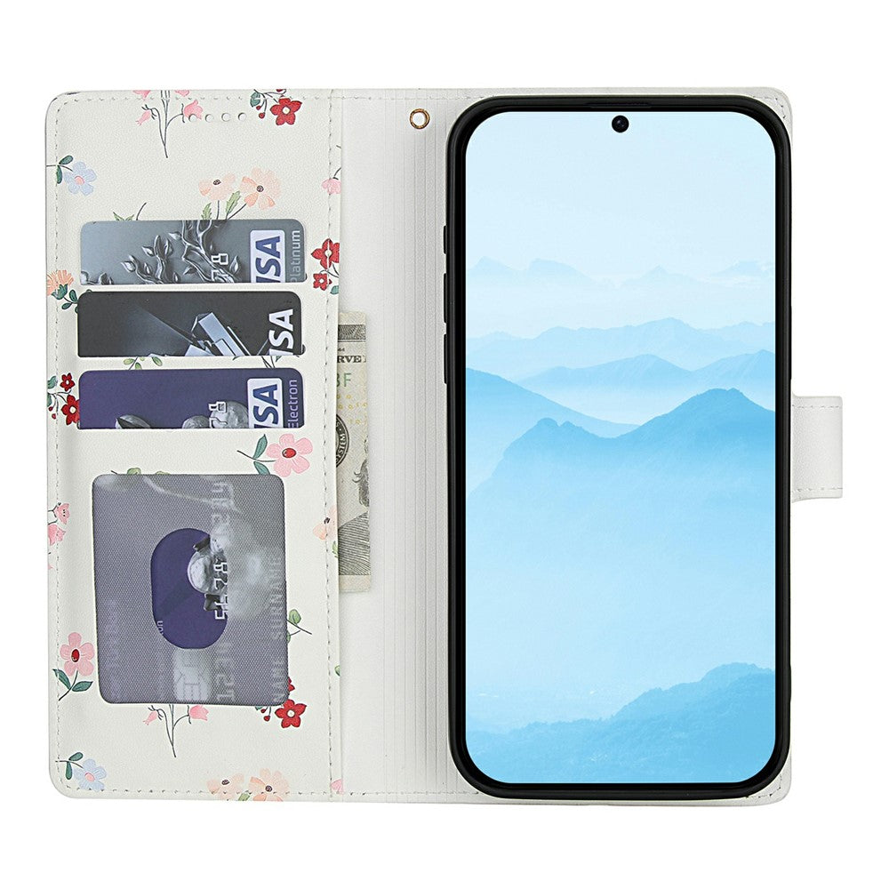 For Xiaomi Poco M8 5G / Redmi Note 15 5G (Global) / 15 4G (Global) Wallet Case Rhombic Floral Design Leather Flip Phone Cover with Strap - A1