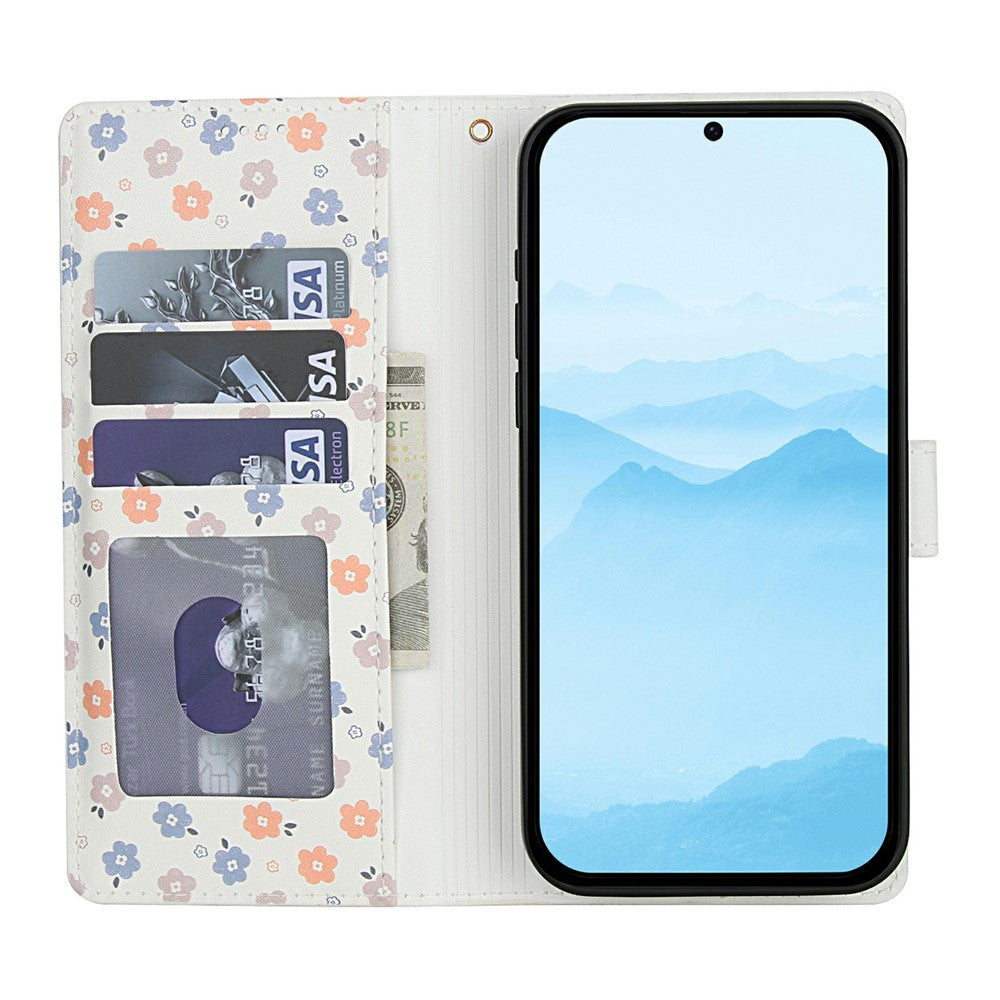 For Xiaomi Poco M8 5G / Redmi Note 15 5G (Global) / 15 4G (Global) Wallet Case Rhombic Floral Design Leather Flip Phone Cover with Strap - A4