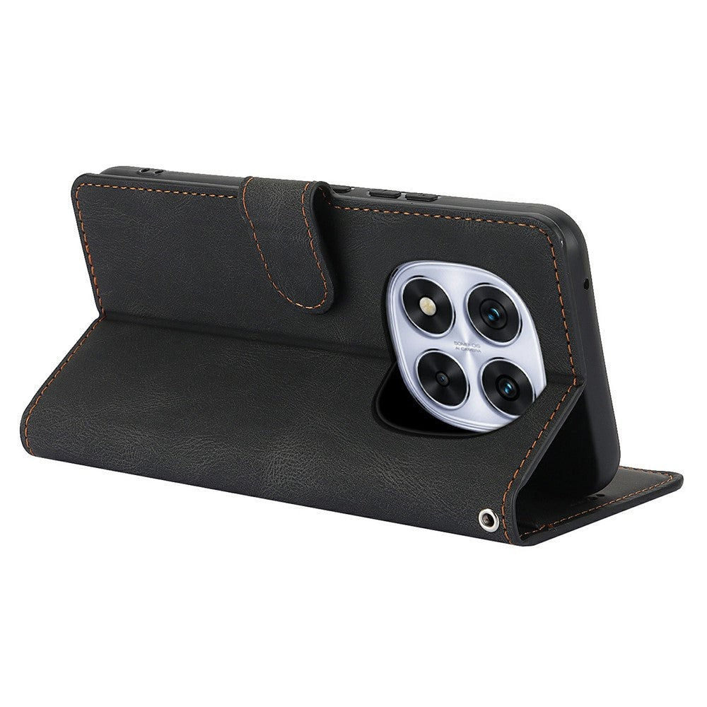 For Xiaomi Redmi Note 15 Pro 5G (Global) Case PU Leather Phone Cover with Wallet Stand - Black
