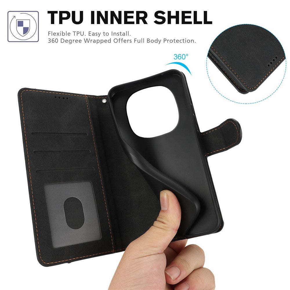 For Xiaomi Redmi Note 15 Pro 5G (Global) Case PU Leather Phone Cover with Wallet Stand - Black
