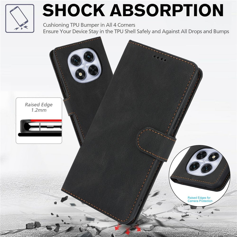 For Xiaomi Redmi Note 15 Pro 5G (Global) Case PU Leather Phone Cover with Wallet Stand - Black
