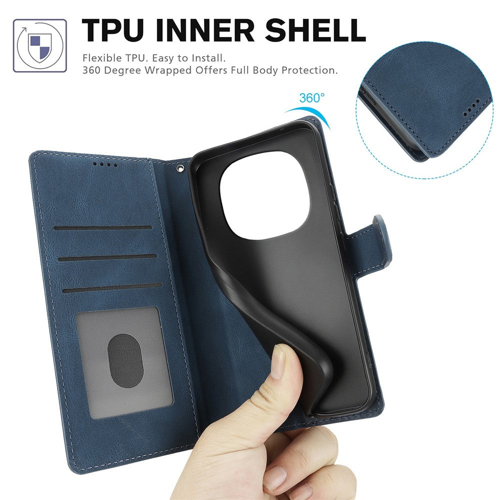 For Xiaomi Redmi Note 15 Pro 5G (Global) Case PU Leather Phone Cover with Wallet Stand - Blue