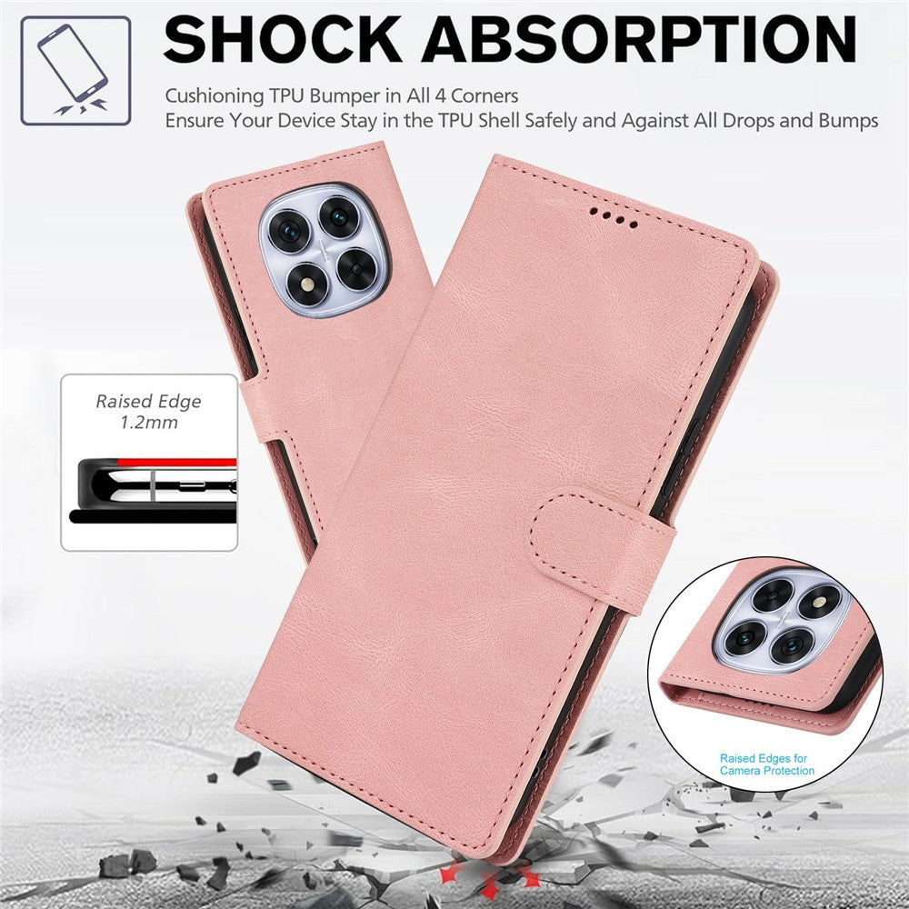 For Xiaomi Redmi Note 15 Pro 5G (Global) Case PU Leather Phone Cover with Wallet Stand - Pink