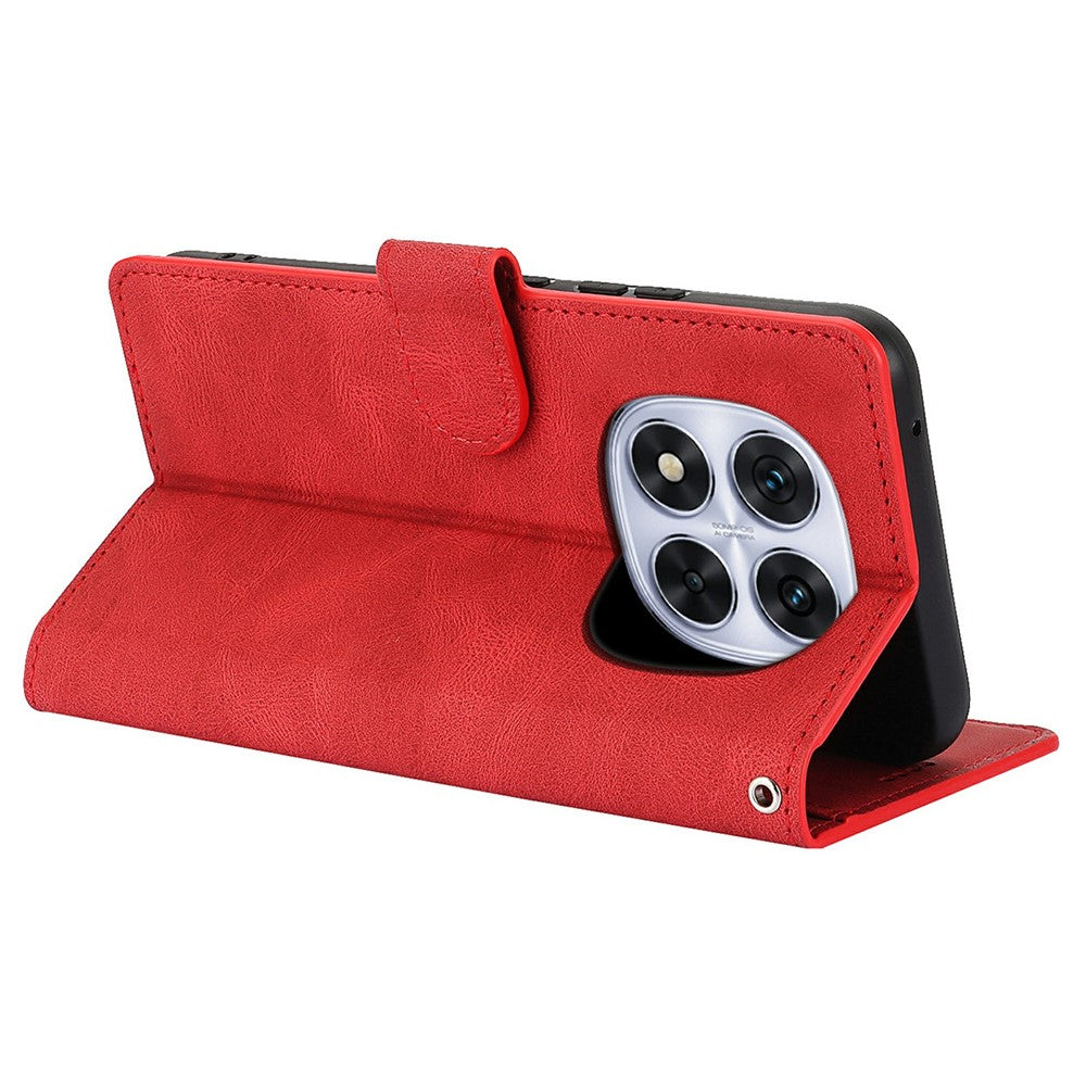 For Xiaomi Redmi Note 15 Pro 5G (Global) Case PU Leather Phone Cover with Wallet Stand - Red