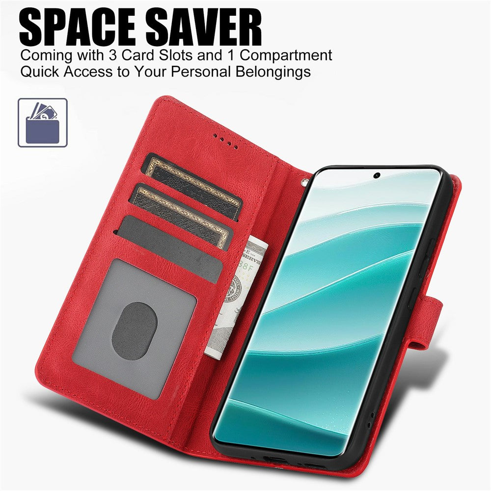 For Xiaomi Redmi Note 15 Pro 5G (Global) Case PU Leather Phone Cover with Wallet Stand - Red