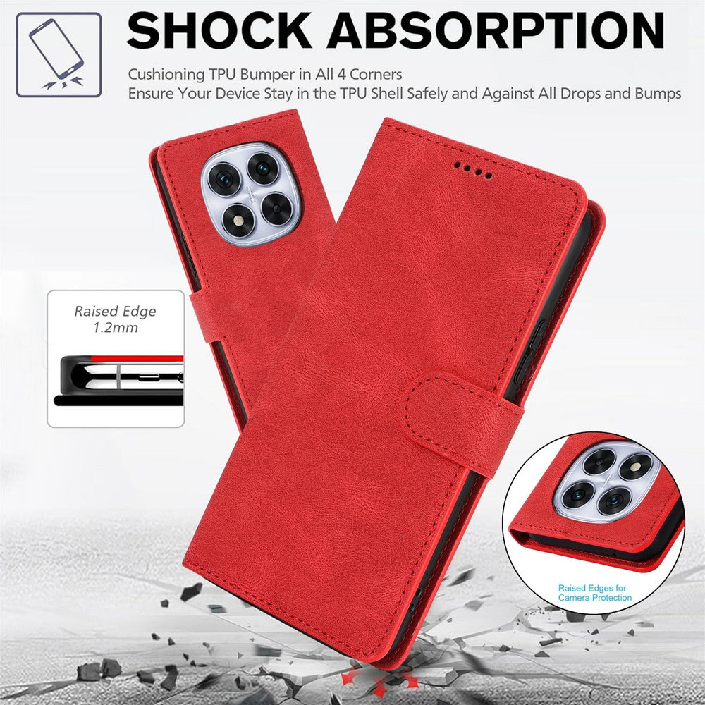 For Xiaomi Poco M8 Pro 5G / Redmi Note 15 Pro+ 5G (Global) Case PU Leather Phone Cover with Wallet Stand - Red