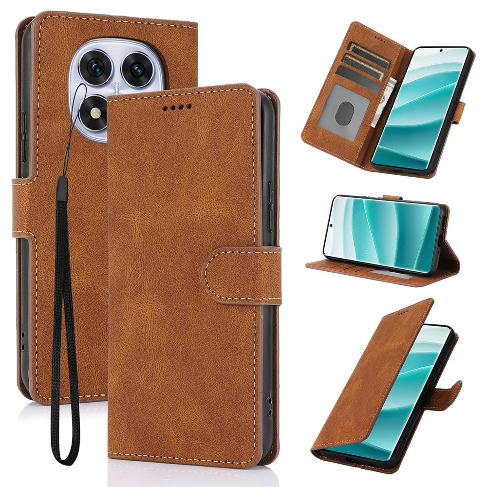 For Xiaomi Poco M8 Pro 5G / Redmi Note 15 Pro+ 5G (Global) Case PU Leather Phone Cover with Wallet Stand - Brown