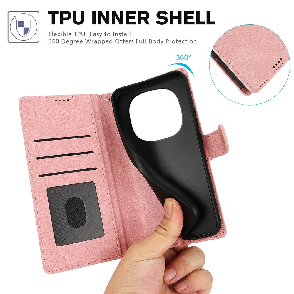 For Xiaomi Poco M8 5G / Redmi Note 15 5G (Global) / 15 4G (Global) Case PU Leather Phone Cover with Wallet Stand - Pink