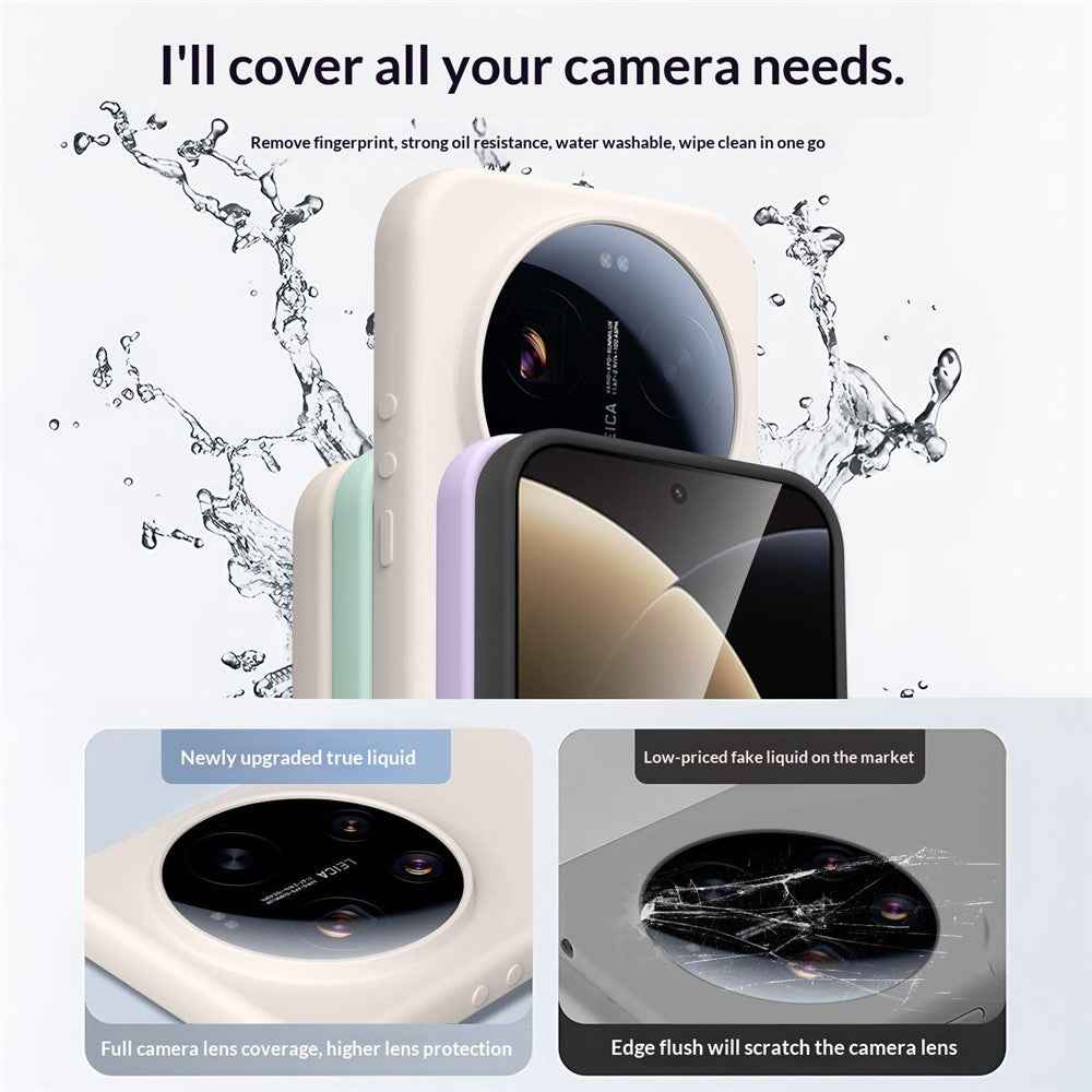 For Xiaomi 17 Ultra 5G Case Skin-Friendly Liquid Silicone + PC Phone Cover - Light Yellow