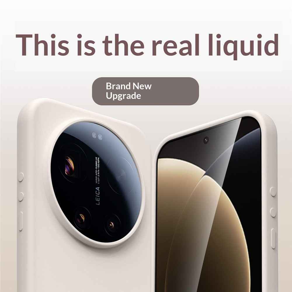 For Xiaomi 17 Ultra 5G Case Skin-Friendly Liquid Silicone + PC Phone Cover - Light Yellow