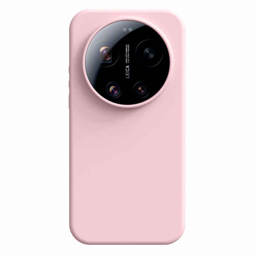 For Xiaomi 17 Ultra 5G Case Skin-Friendly Liquid Silicone + PC Phone Cover - Light Pink