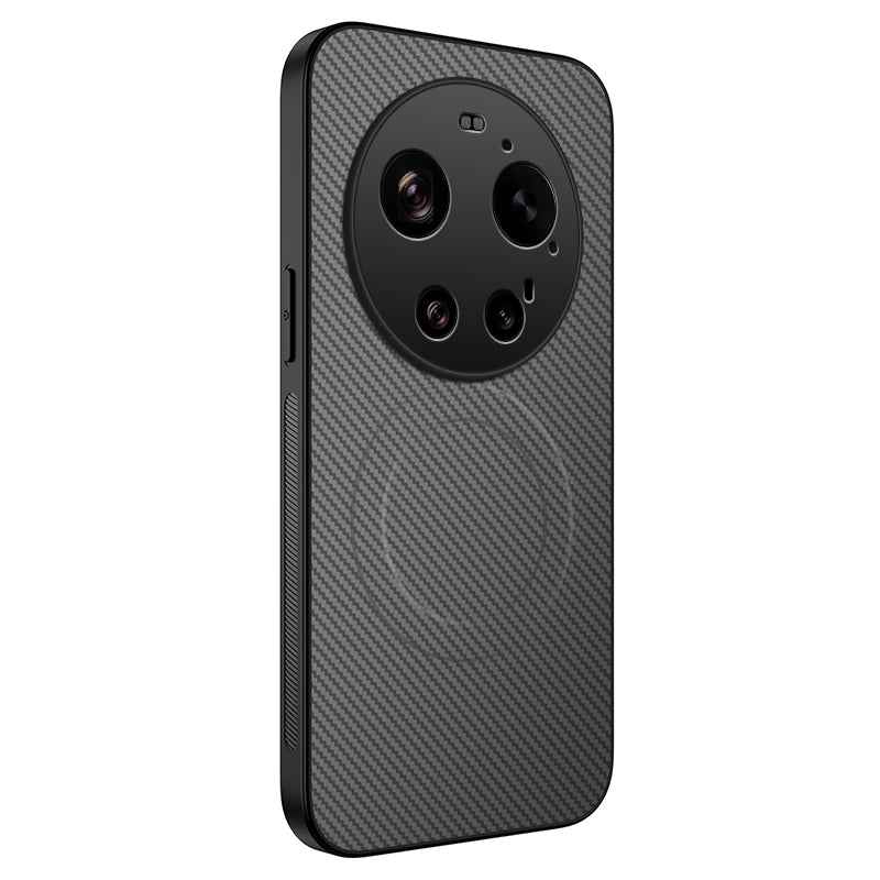 For Xiaomi 17 Ultra 5G Magnetic Case WANLONFENG TQ Series Carbon Fiber Texture PC TPU Phone Cover - Grey