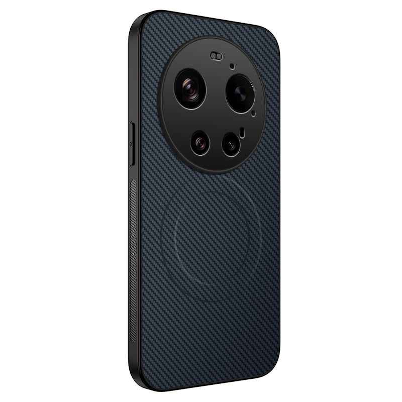 For Xiaomi 17 Ultra 5G Magnetic Case WANLONFENG TQ Series Carbon Fiber Texture PC TPU Phone Cover - Sapphire