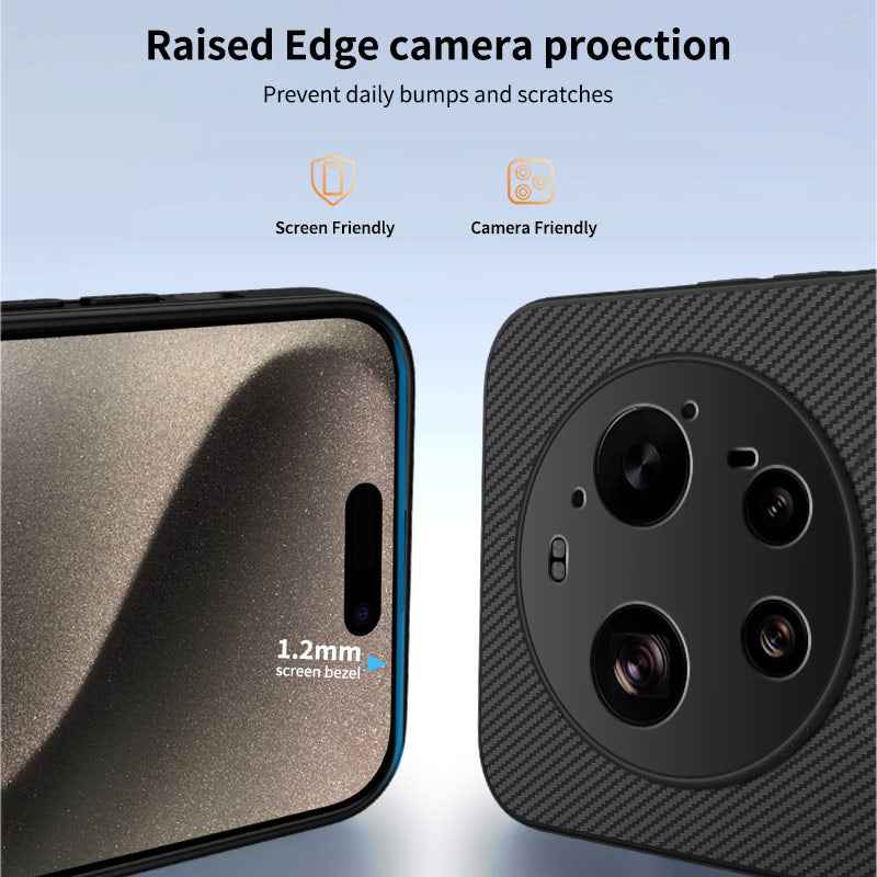 For Xiaomi 17 Ultra 5G Magnetic Case WANLONFENG TQ1 Series Carbon Fiber Texture PC TPU Phone Cover with 2Pcs Screen Films - Sapphire