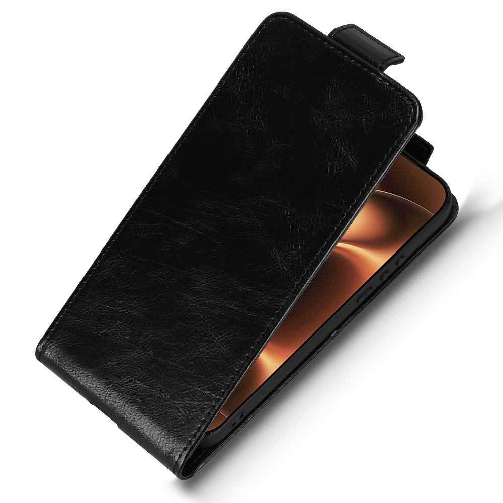 For Xiaomi 17 Ultra 5G Stand Case Magnetic Clasp Vertical Flip Leather Phone Cover with Card Holder - Black