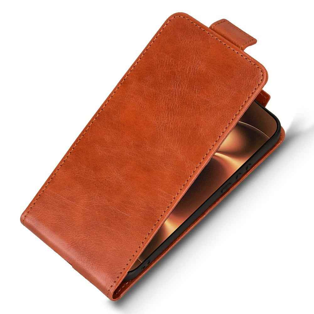 For Xiaomi 17 Ultra 5G Stand Case Magnetic Clasp Vertical Flip Leather Phone Cover with Card Holder - Orange
