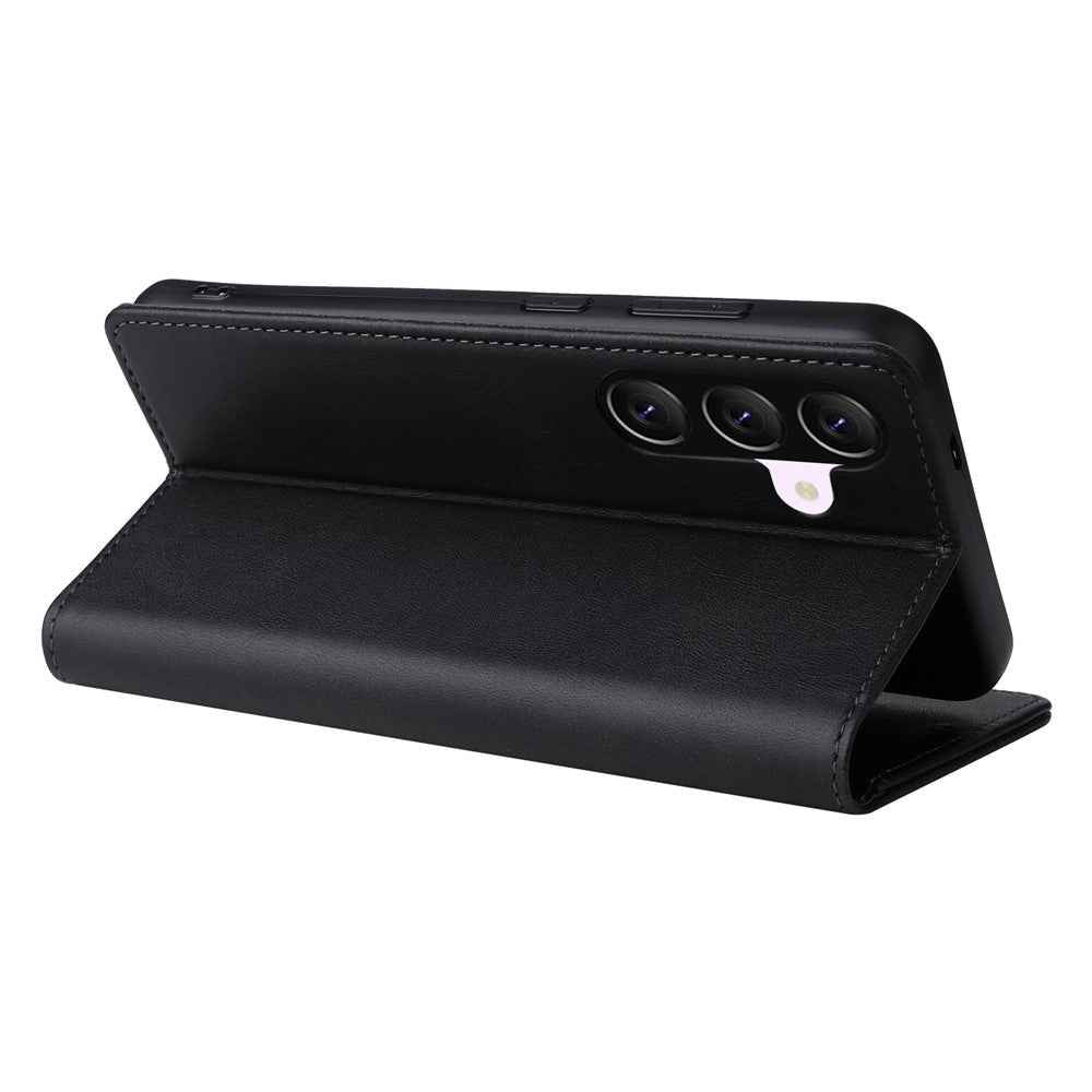 For Samsung Galaxy A57 5G Case RFID Blocking PU Leather Phone Wallet Cover - Black