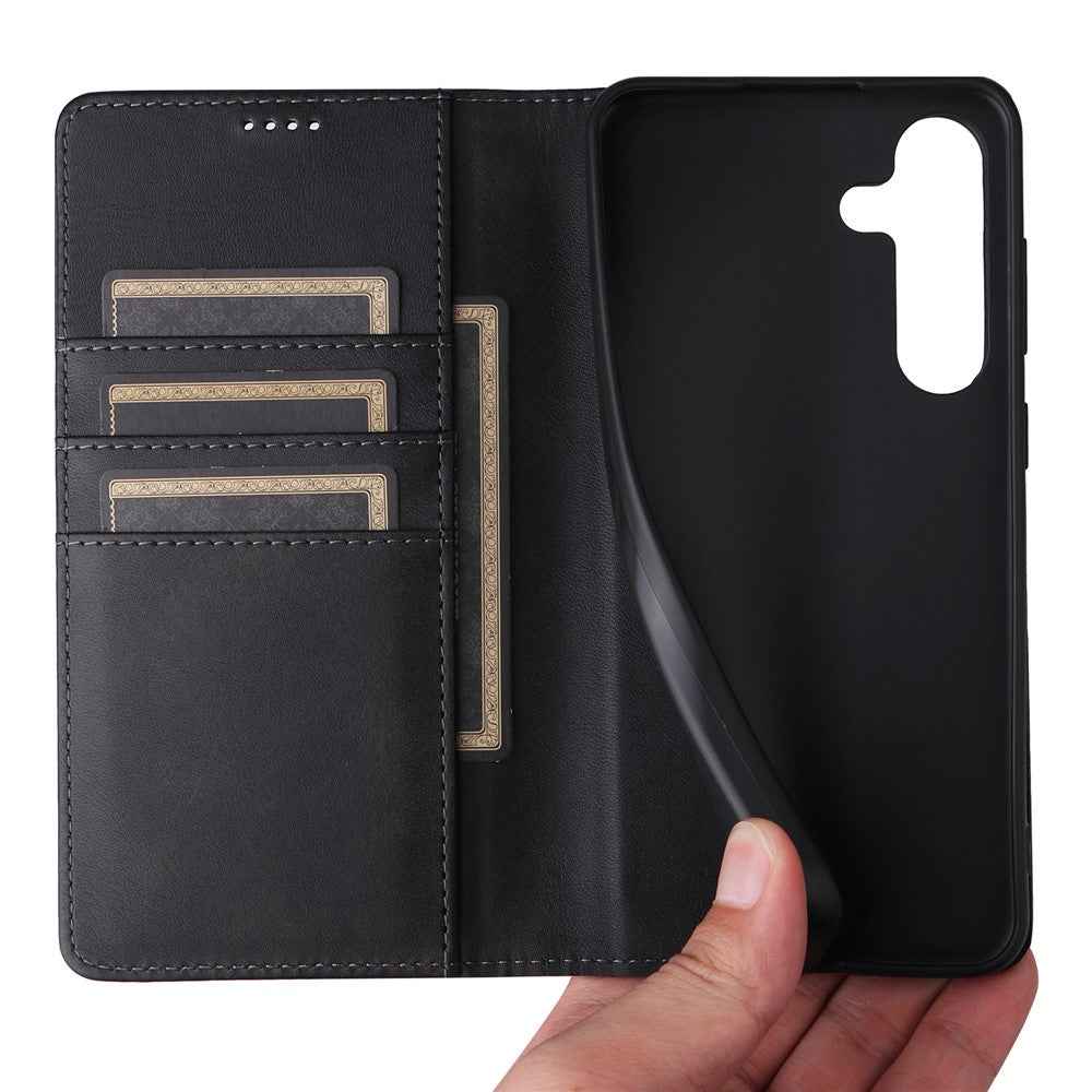 For Samsung Galaxy A57 5G Case RFID Blocking PU Leather Phone Wallet Cover - Black