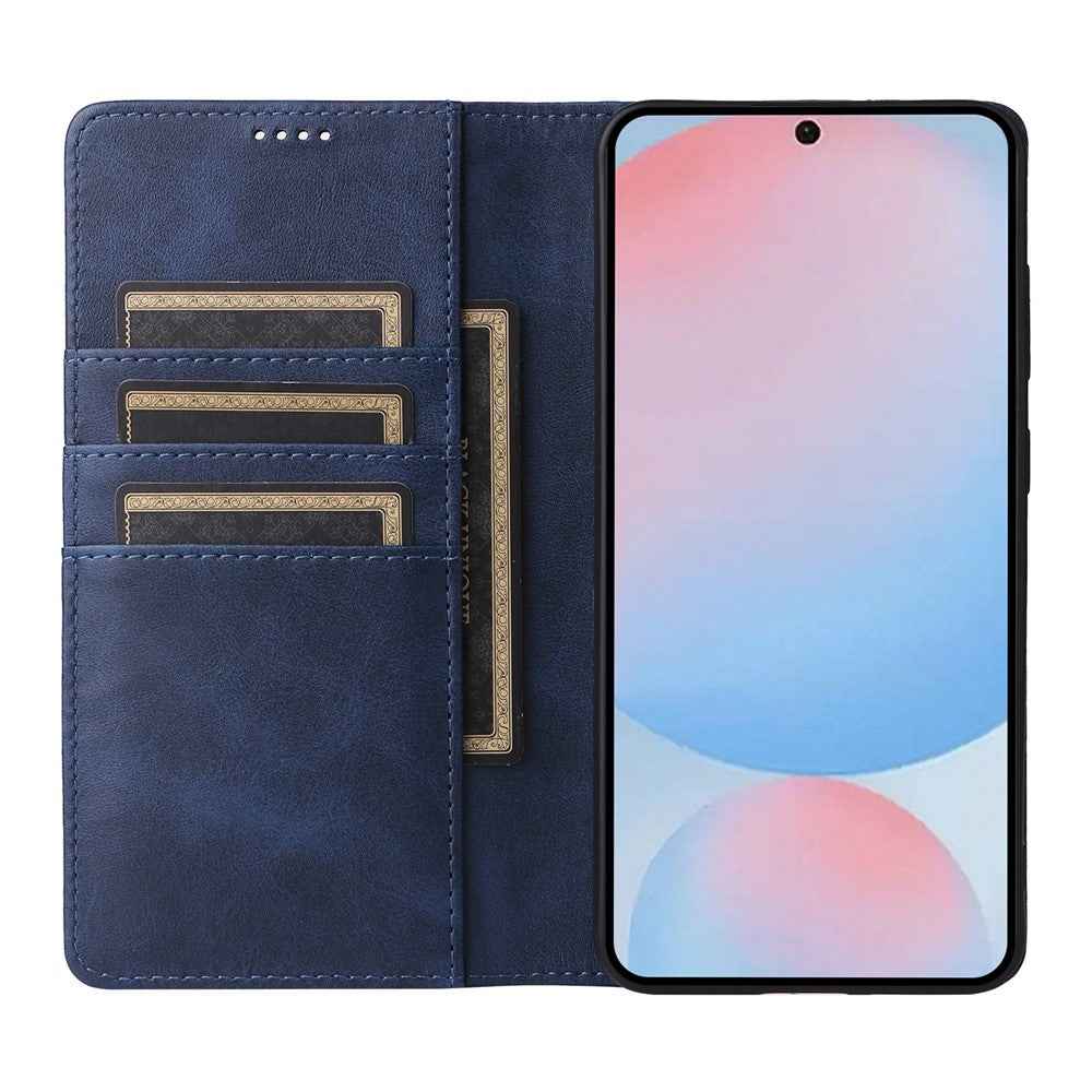 For Samsung Galaxy A57 5G Case RFID Blocking PU Leather Phone Wallet Cover - Blue