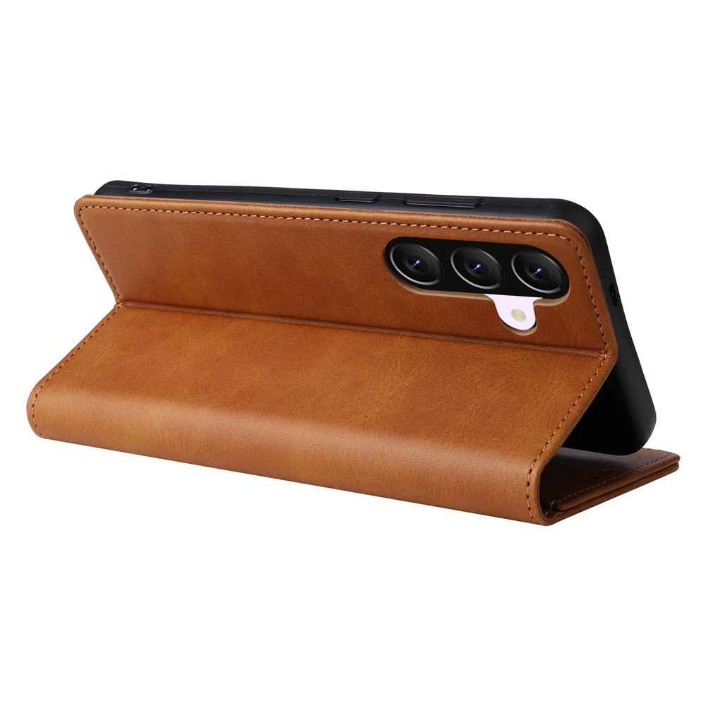 For Samsung Galaxy A57 5G Case RFID Blocking PU Leather Phone Wallet Cover - Brown