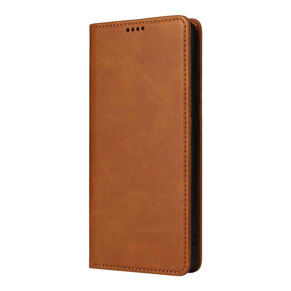 For Samsung Galaxy A57 5G Case RFID Blocking PU Leather Phone Wallet Cover - Brown