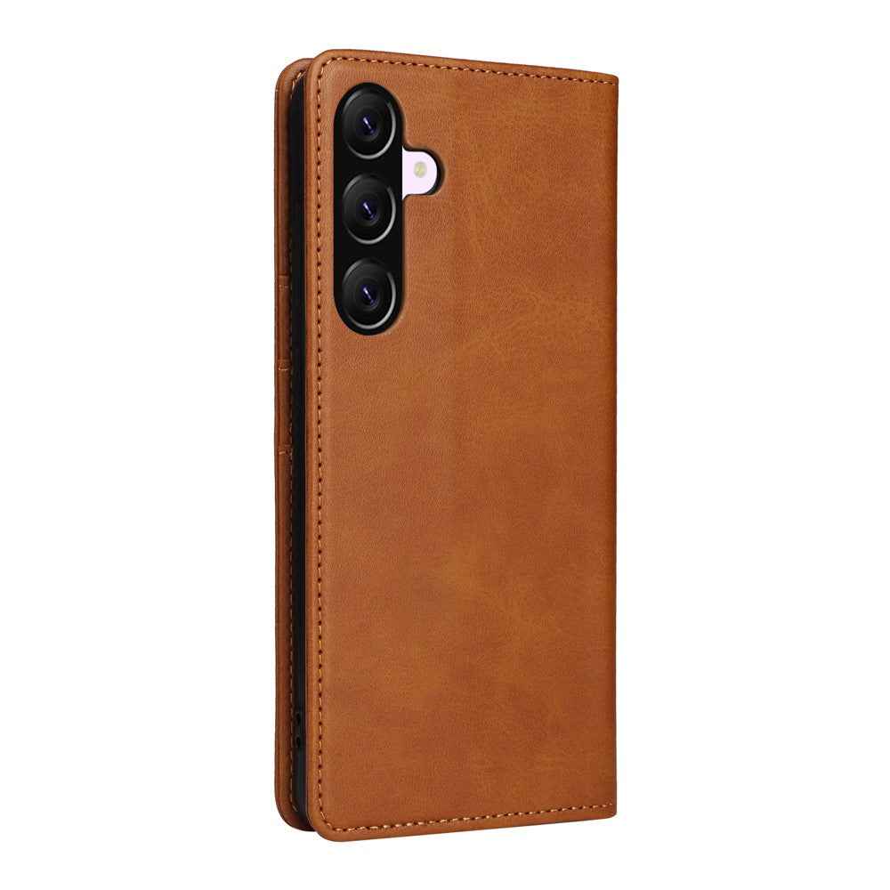 For Samsung Galaxy A57 5G Case RFID Blocking PU Leather Phone Wallet Cover - Brown