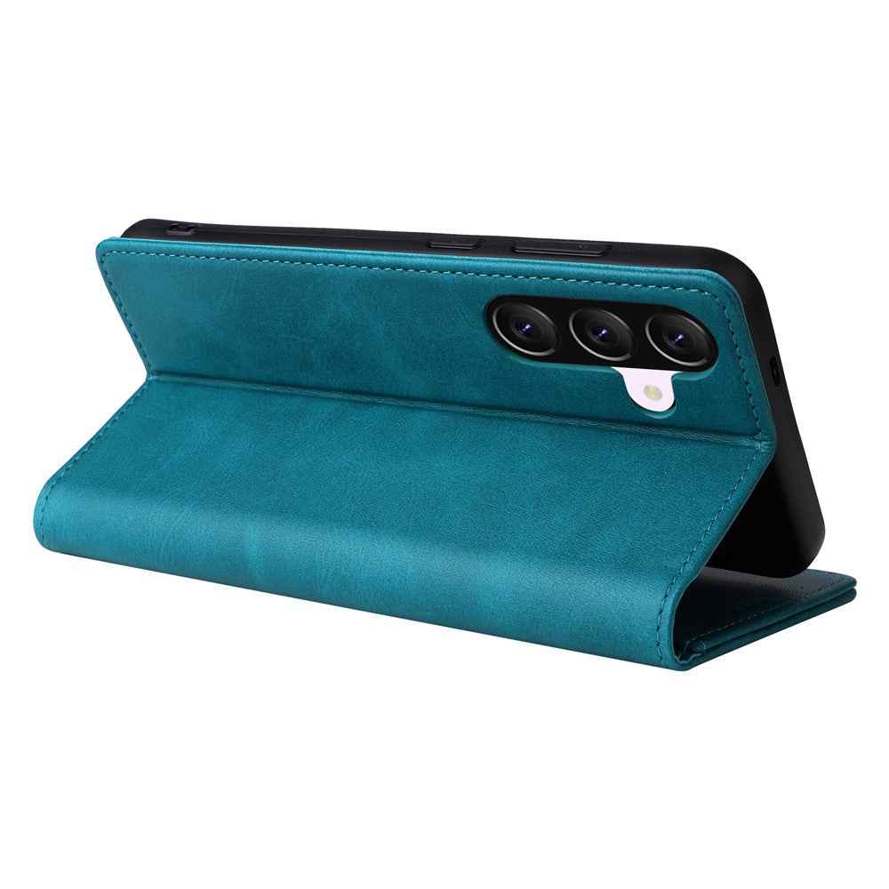 For Samsung Galaxy A57 5G Case RFID Blocking PU Leather Phone Wallet Cover - Peacock Blue