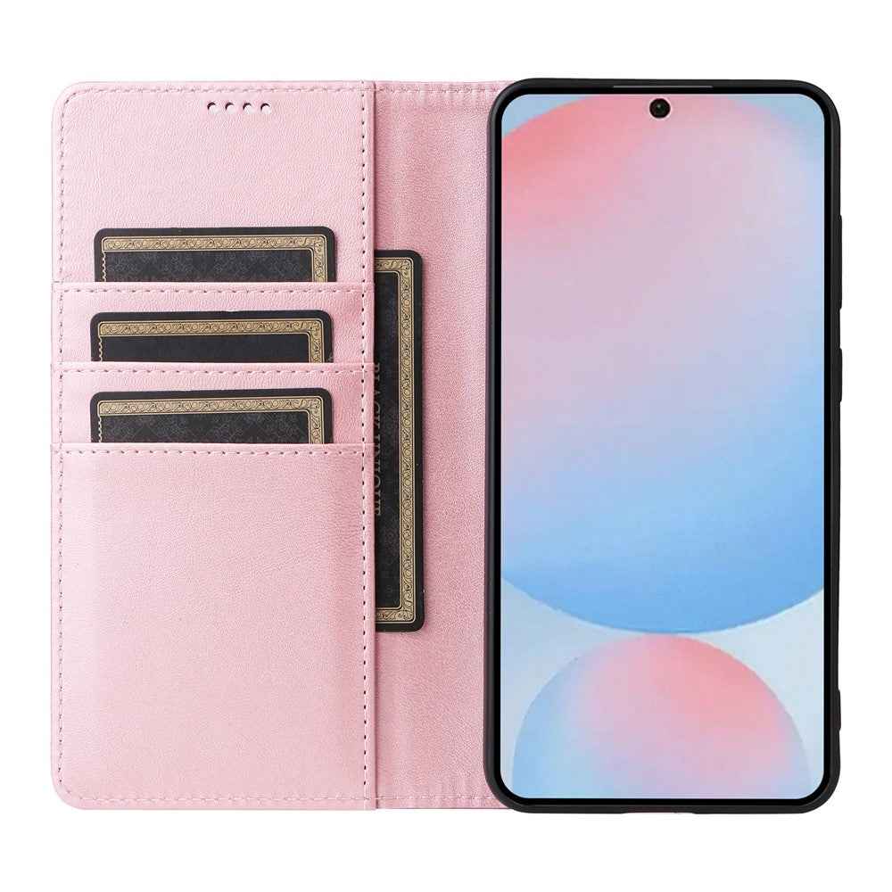 For Samsung Galaxy A57 5G Case RFID Blocking PU Leather Phone Wallet Cover - Pink