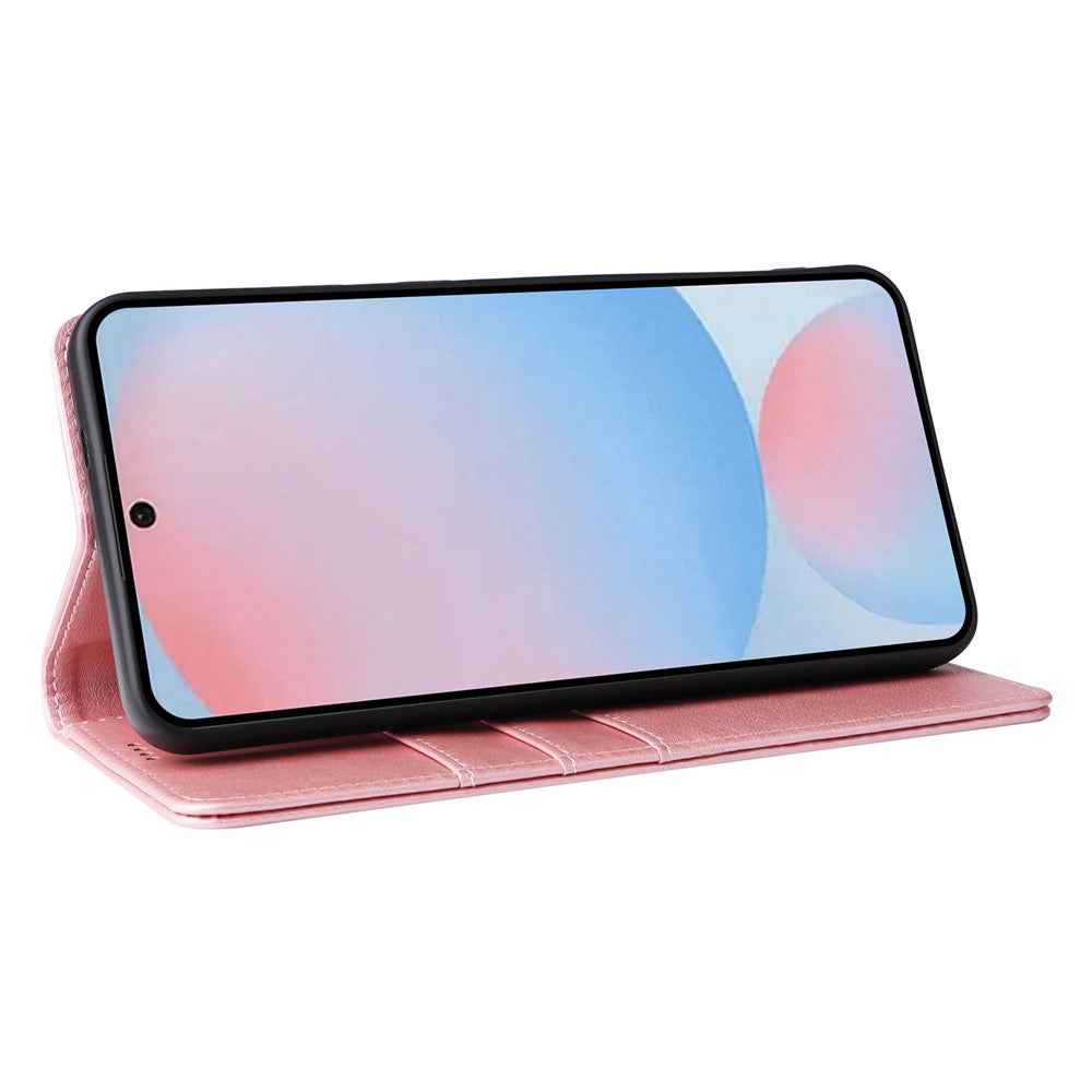 For Samsung Galaxy A57 5G Case RFID Blocking PU Leather Phone Wallet Cover - Pink
