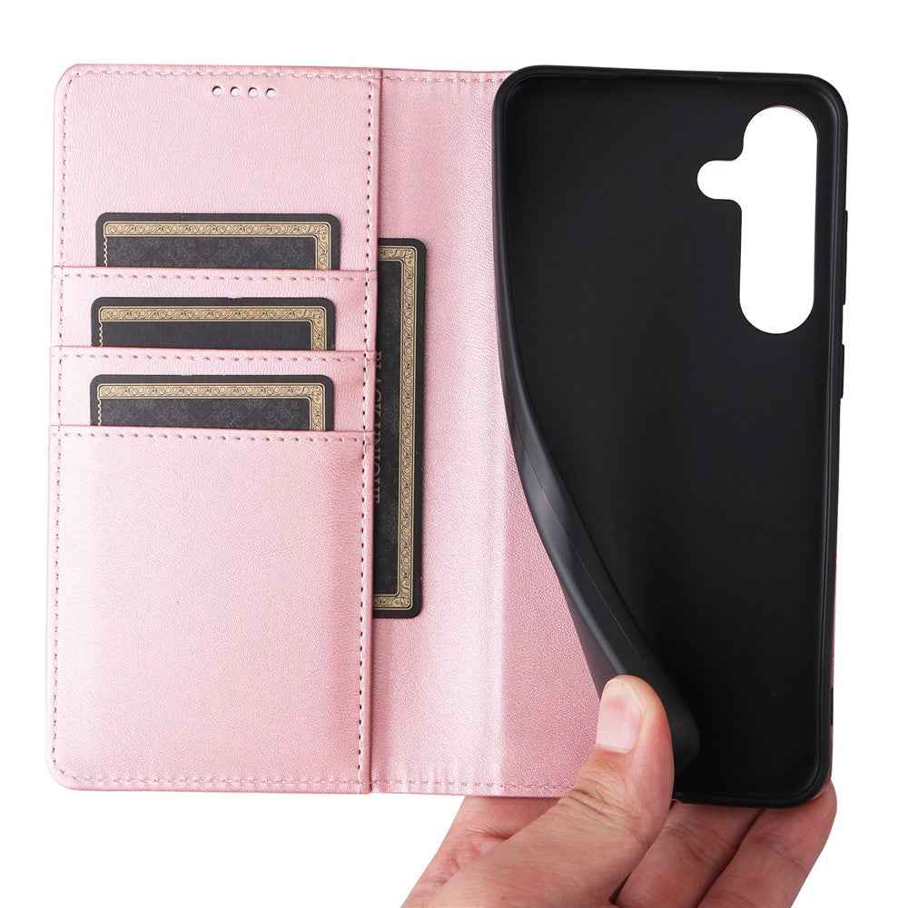 For Samsung Galaxy A57 5G Case RFID Blocking PU Leather Phone Wallet Cover - Pink